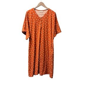 Dwell & Slumber Short Sleeve Lounge House Dress Caftan Midi Floral XS/S